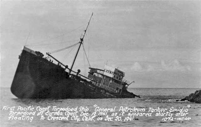 Tanker Emidio sinks off California, 20 December 1941 worldwartwo.filminspector.com