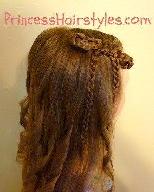 Braided Bow Hairstyle With Curls