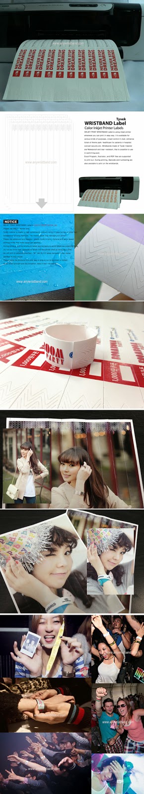 Anywristband Inkjet Printable Tyvek Wristband tyvek Printer  Anywristband Inkjet Printable Tyvek Wristband tyvek Printer