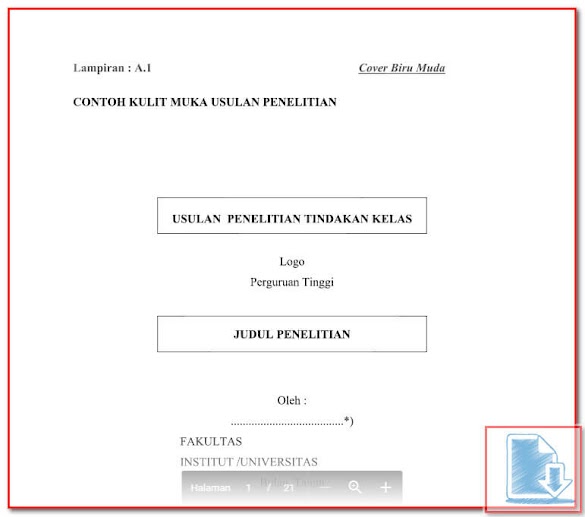 Contoh Proposal Penelitian Tindakan Kelas Format Words.Doc