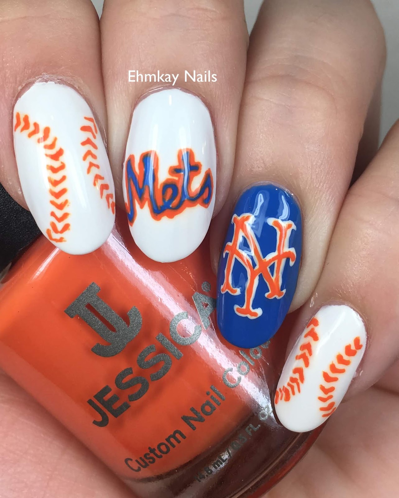 ehmkay nails New York Mets Nail Art