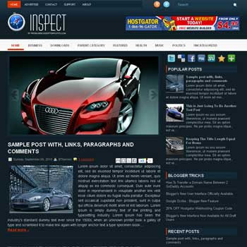 Inspect blogger template. free blogspot template magazine style