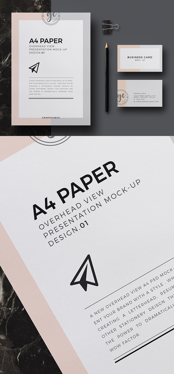 Free A4 Paper Overhead Mockup Design Mockup terbaru 2017 gratis - Free A4 Paper Overhead Mockup Design