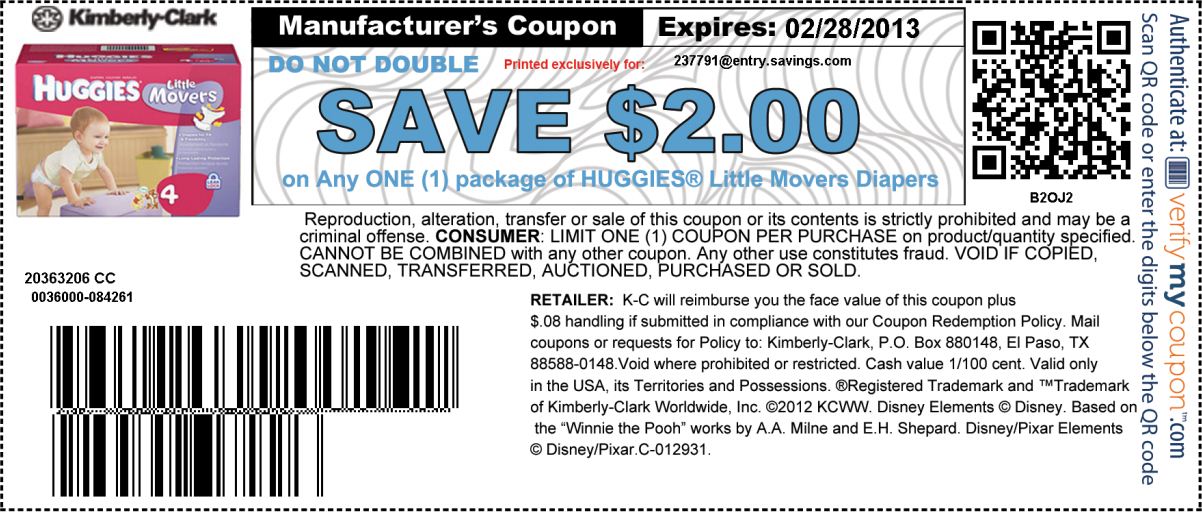 Diaper Coupons Print Coupon For Diapers Savings HUGGIES 2013