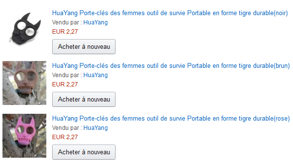 Porte-clés des femmes outil de survie portable