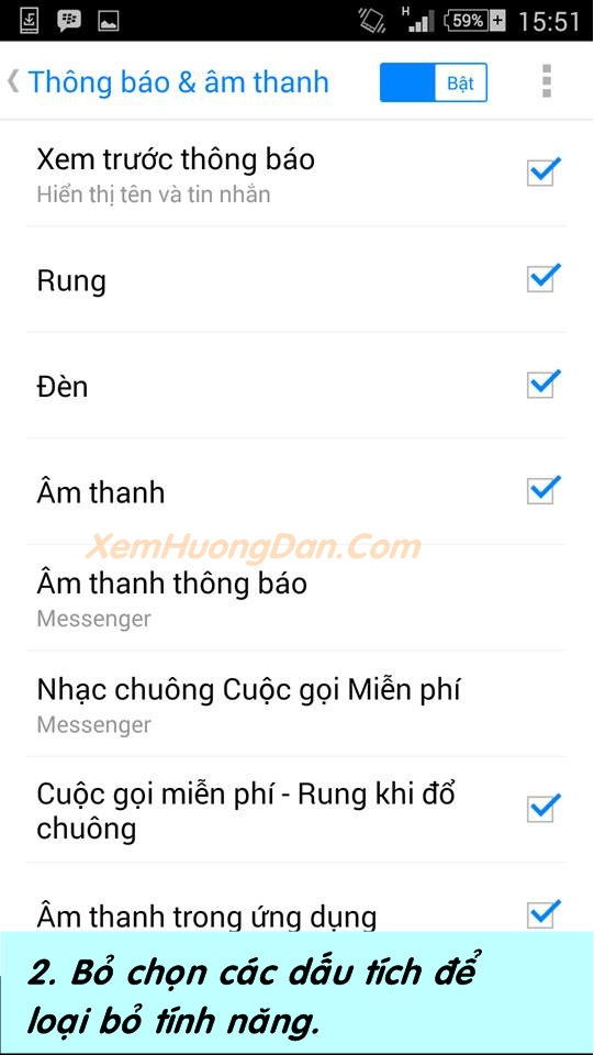 Hướng dẫn tắt âm thanh messenger Huong dan tat am thanh messenger