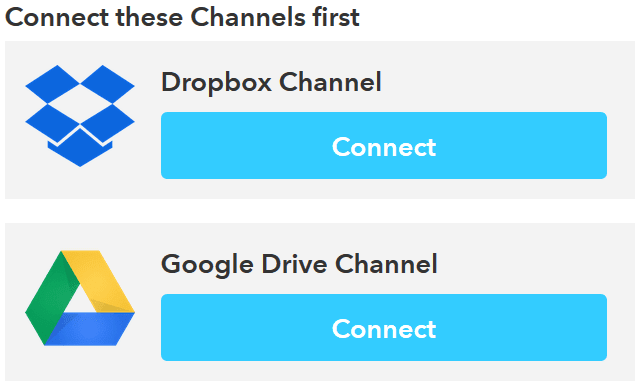 Authorize channels on IFTTT