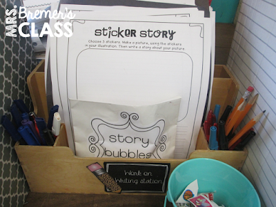 Writing center ideas and activities for Daily 5 work on writing for First Grade and Second Grade