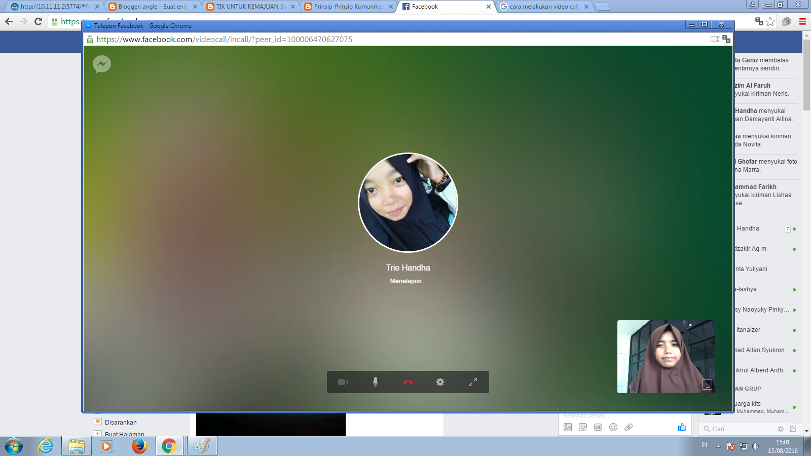 cara menggunakan video call facebook
