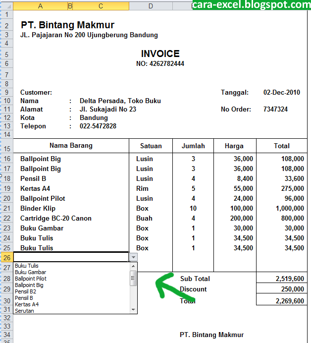 Contoh Invoice Excel Download ~ Tips Excel