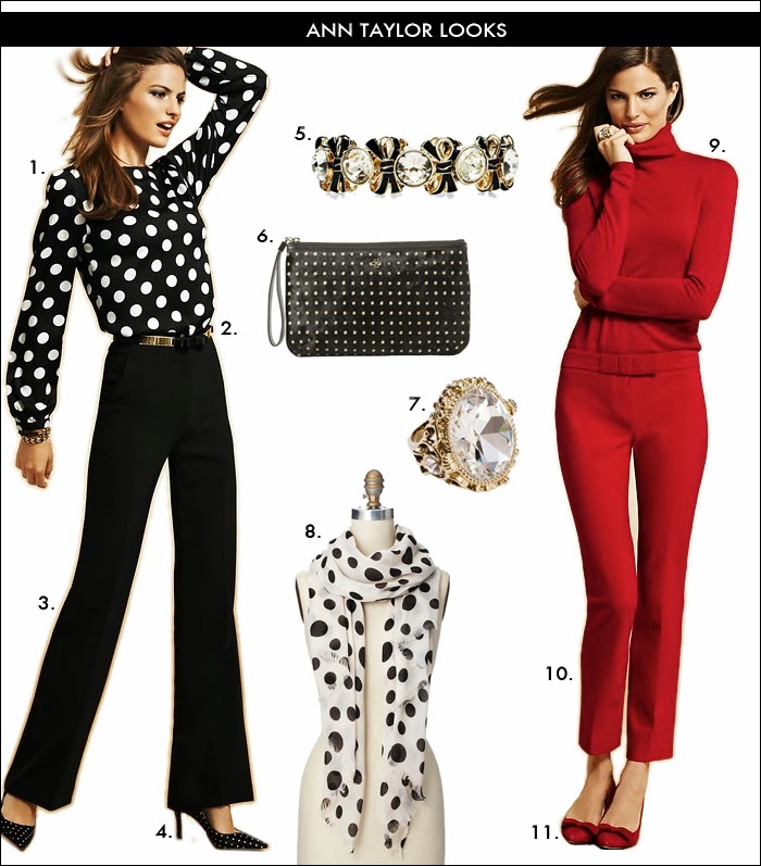 polka dot top, leather belt, crepe pants, red look, what to wear work, what to wear holiday party, christmas gift ideas