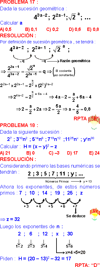 Sucesiones Problemas De Razonamiento Con Claves Pdf