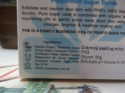 peppermint sugar scrub zloženie