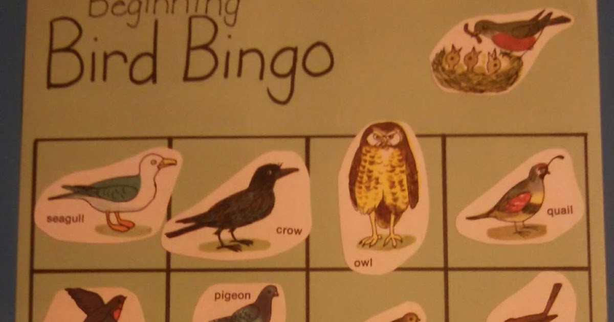 Games For Learning Bingo Games 1 Beginning Bird Bingo