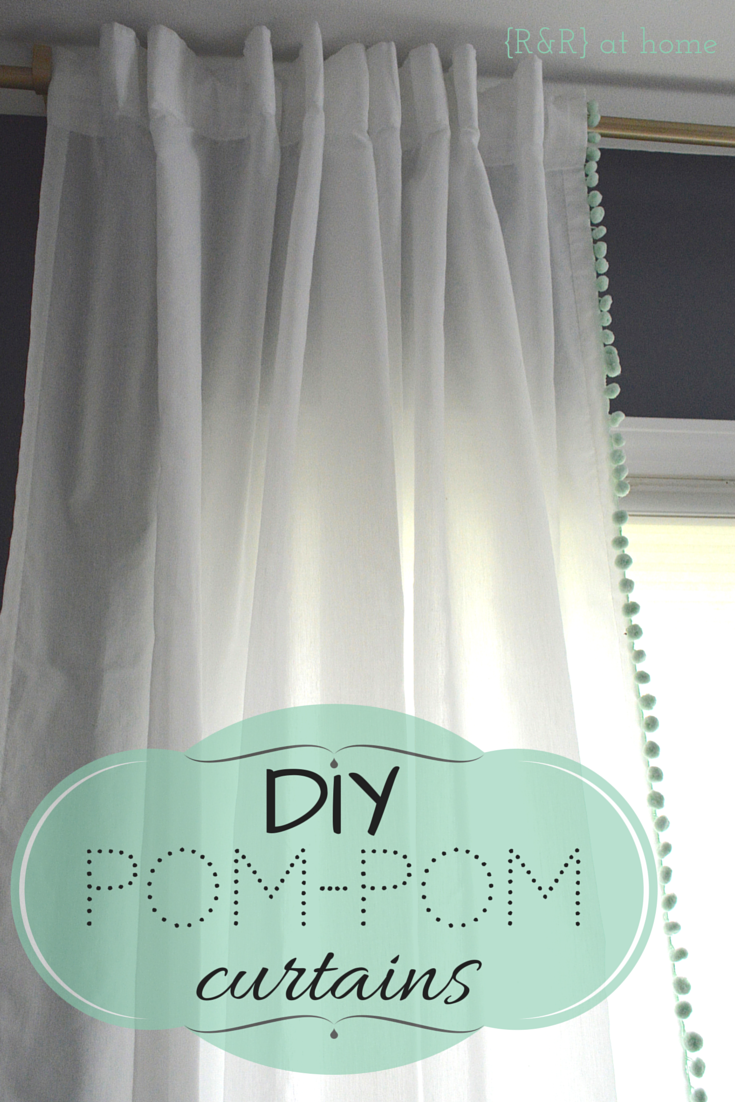 DIY No-Sew Pom-Pom Trim Curtains