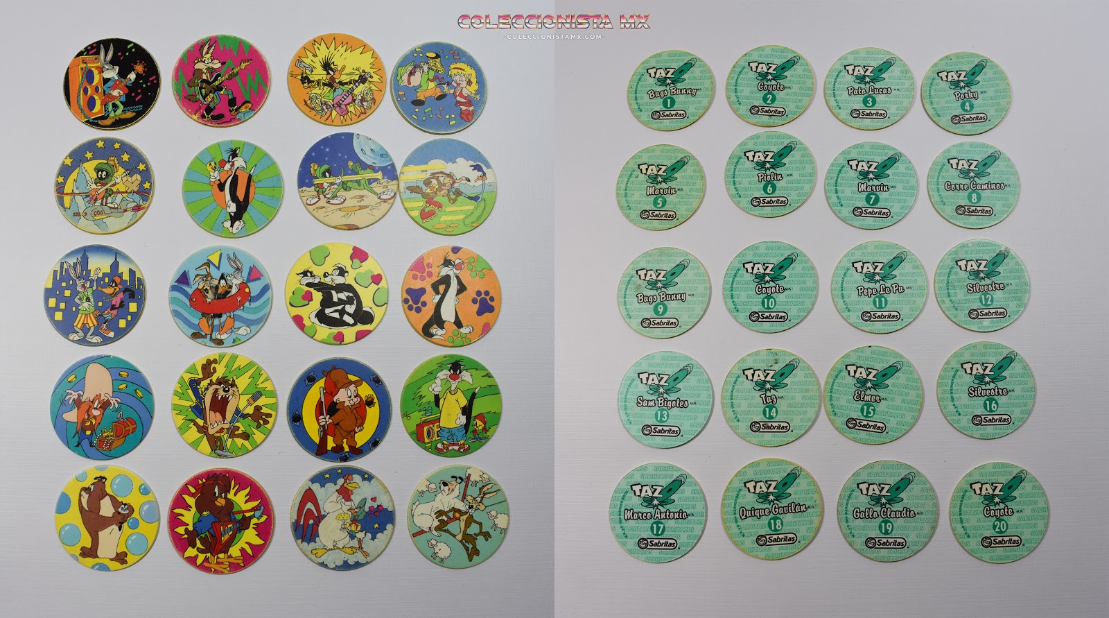 Sabri-Tazos Looney Tunes - Sabritas 1994 - Coleccionista MX