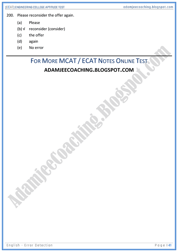 ecat-english-error-detection-mcqs-for-engineering-college-entry-test