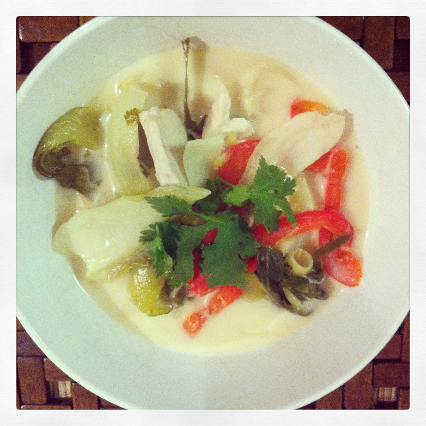 Cook like you're awesome Tom Kha Gai Thai coconut lemongrass soup