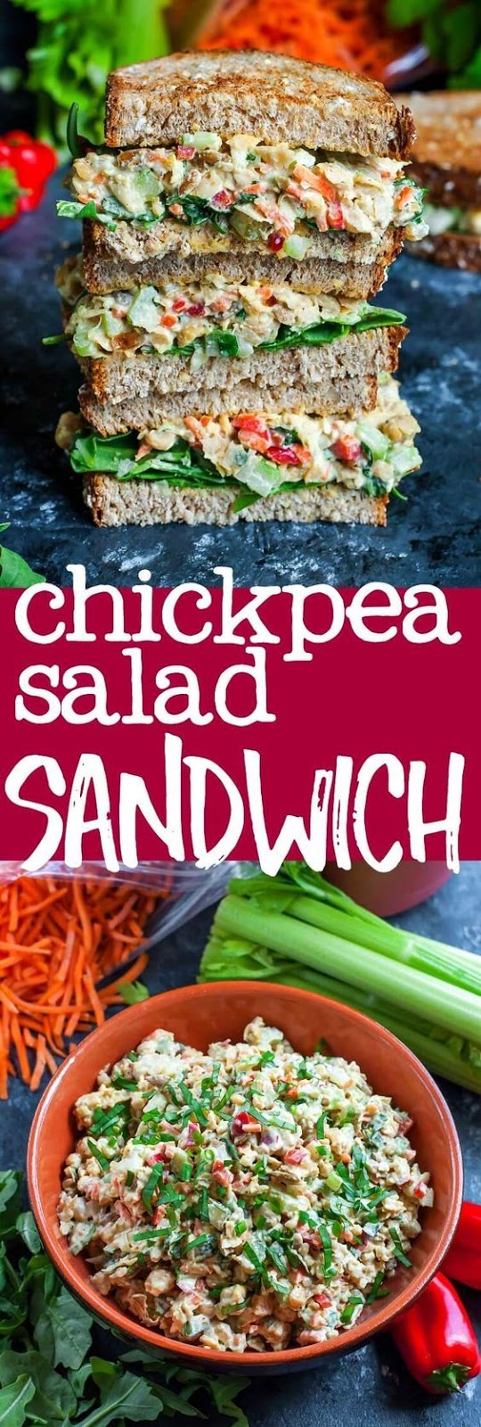 This tasty Garden Veggie Chickpea Salad Sandwich is a plant-based powerhouse of a lunch! Make it in advance for a party or picnic or to take along as an easy weekday lunch for work or school. This tasty Garden Veggie Chickpea Salad Sandwich is a plant-based powerhouse of a lunch! Make it in advance for a party or picnic or to take along as an easy weekday lunch for work or school.
