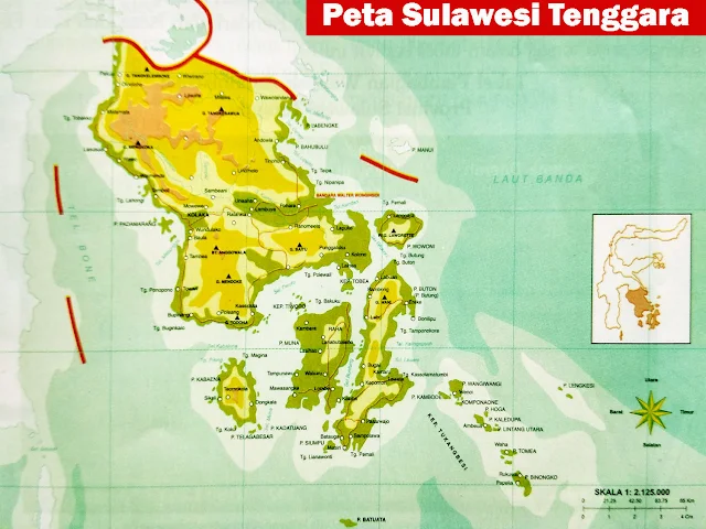 Gambar Peta provinsi Sulawesi Tenggara