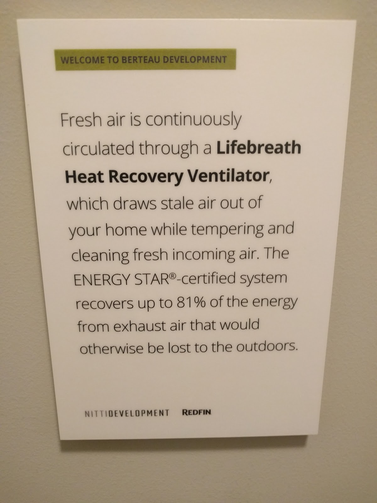 Lifebreath Heat Recovery Ventilator