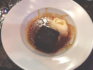 Sticky toffee pudding, caramel sauce, vanilla ice cream. Sticky toffee pudding, caramel sauce, vanilla ice cream.
