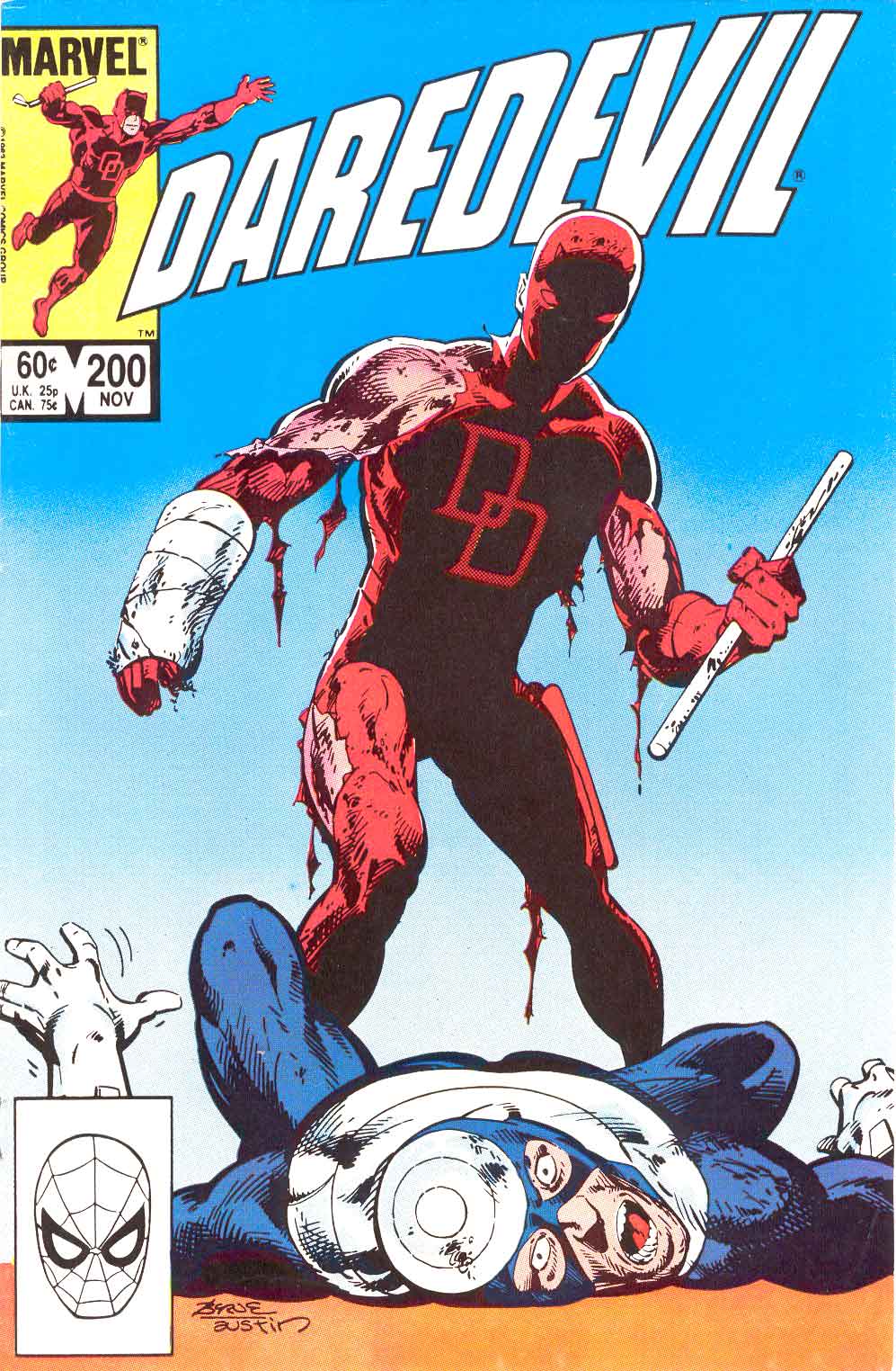 Daredevil v1 #200 marvel comic book cover art by John Byrne
