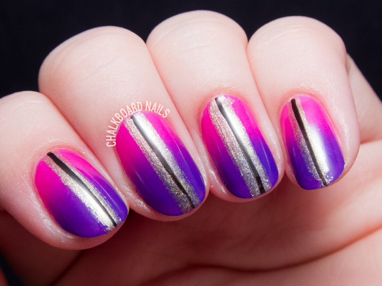 Girly Gradient Nail Art with EverGlaze by China Glaze | Chalkboard ...