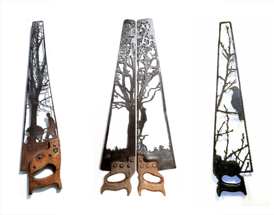Recycled art from old metal tools projects art craft ideas
