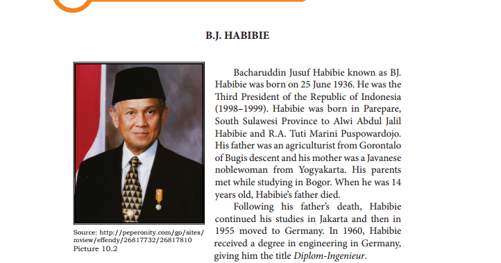 biography text b j habibie singkat