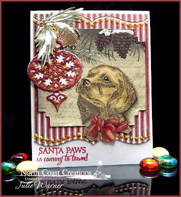 Stamps - North Coast Creations Santa Paws, Our Daily Bread Designs Christmas Paper Collection 2013, ODBD Custom Fancy Ornament Dies, Our Daily Bread Designs Pine Cone Singles