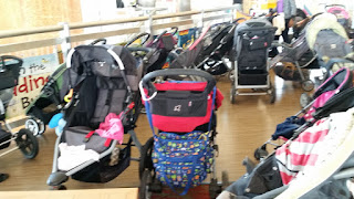 stroller parking lot on the 5th floor of Silver Spring Library