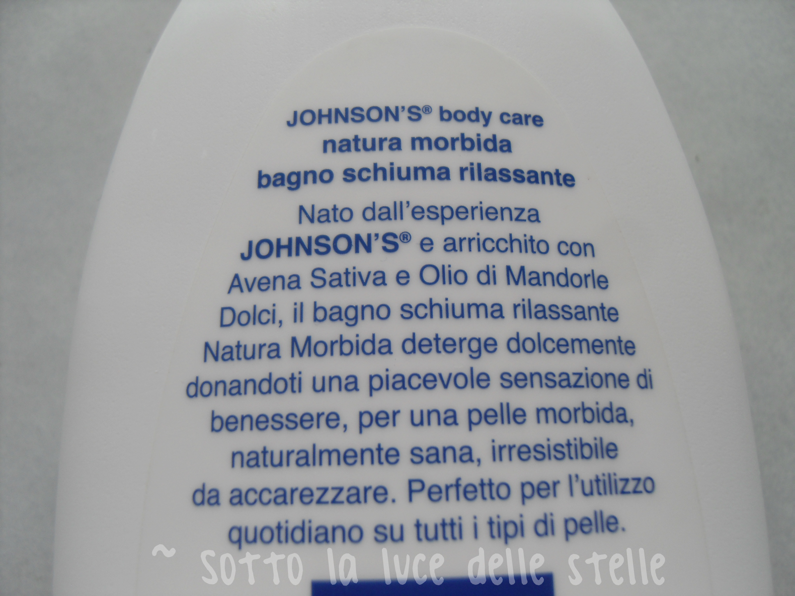  Sotto la luce delle stelle INCI post&analisi Johnson's body care