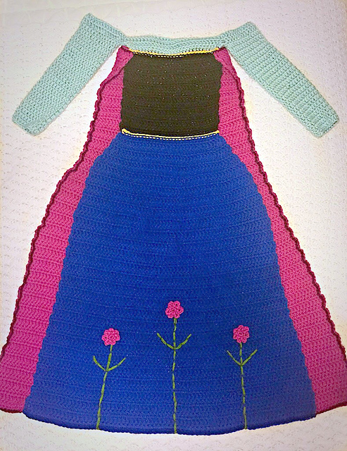 Anna Crochet Princess Dress Blanket Pattern