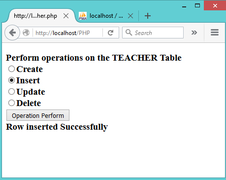 Write a PHP program to implement Create, Read, Update and Display ...