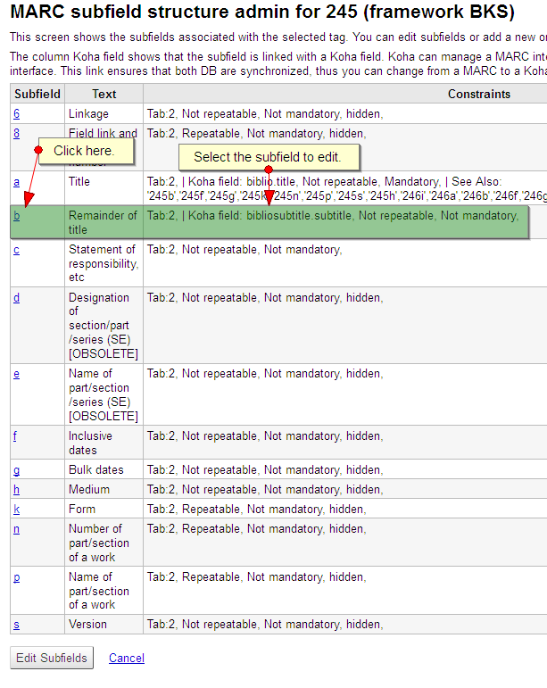 Koha Geek Editing MARC Bibliographic framework