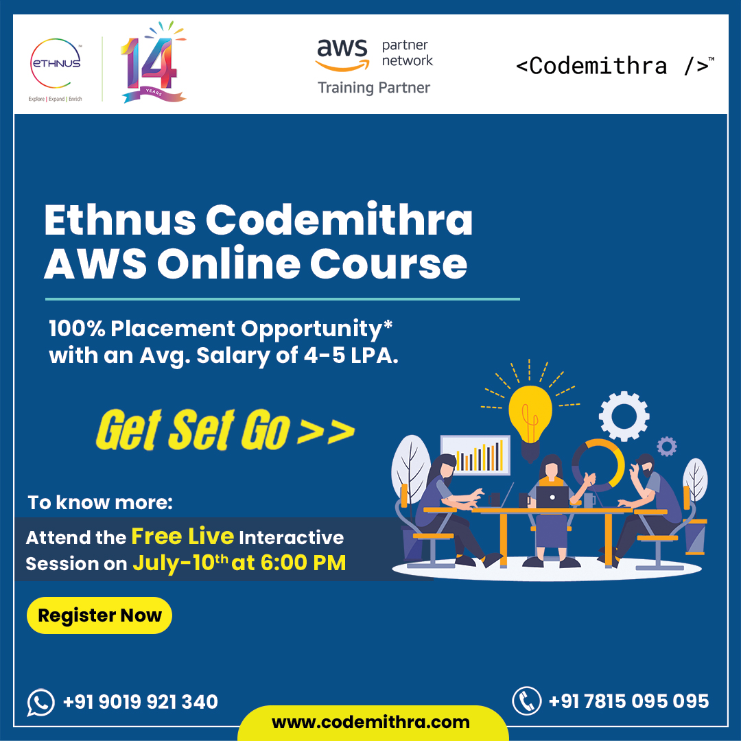 Ethnus Codemithra AWS Course & Workspace Skills in Emerging Technologies