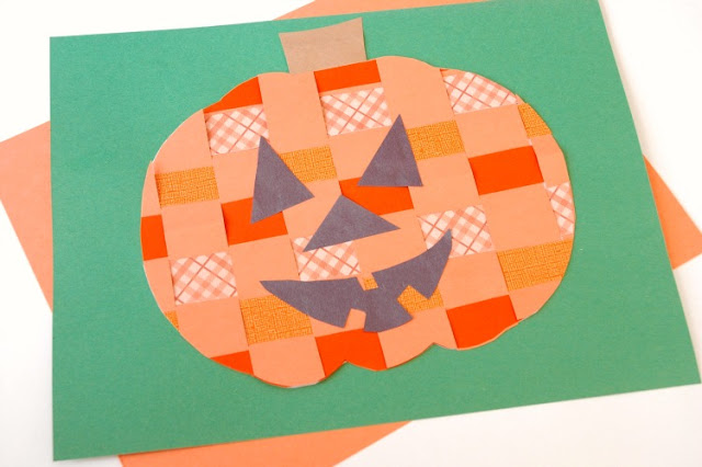 Halloween Craft Paper Weaving Jack-O-Lantern