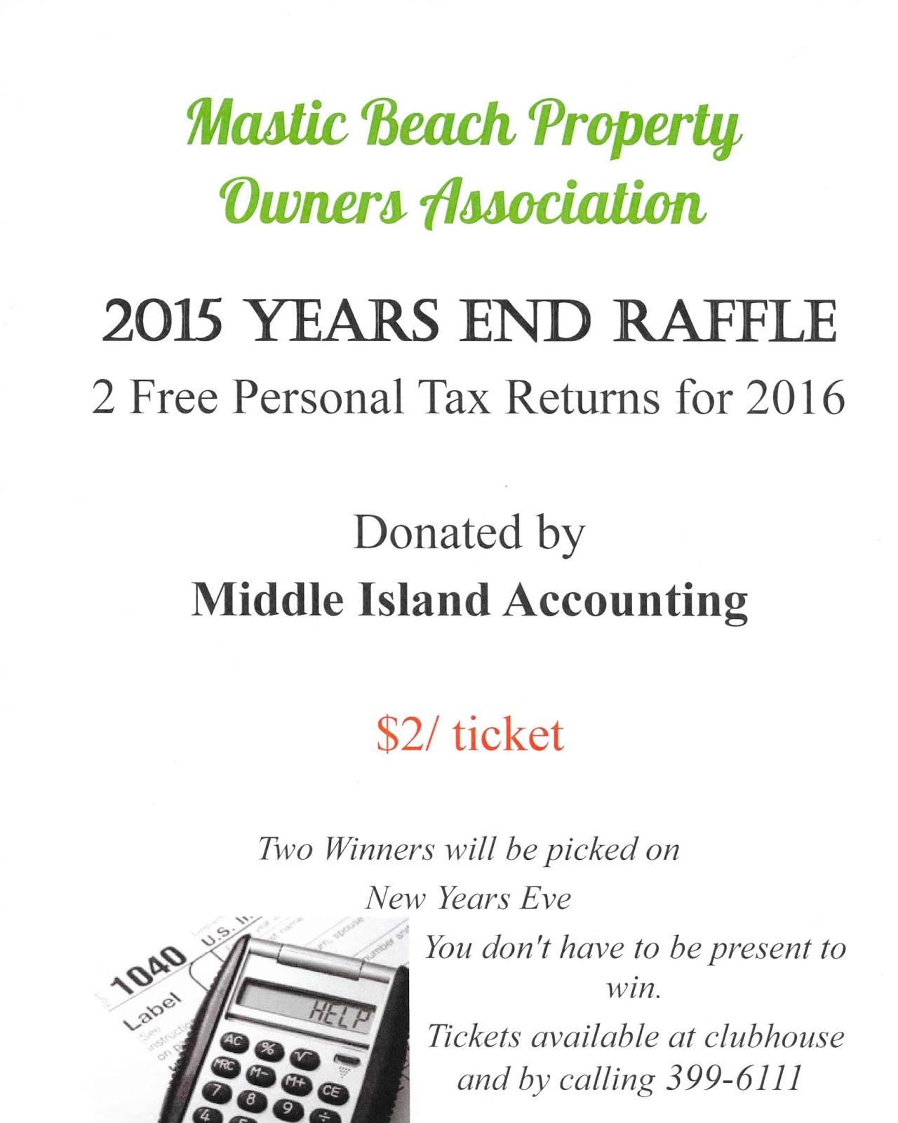 Mastic Beach Property Owners Association Newsletter November 2015