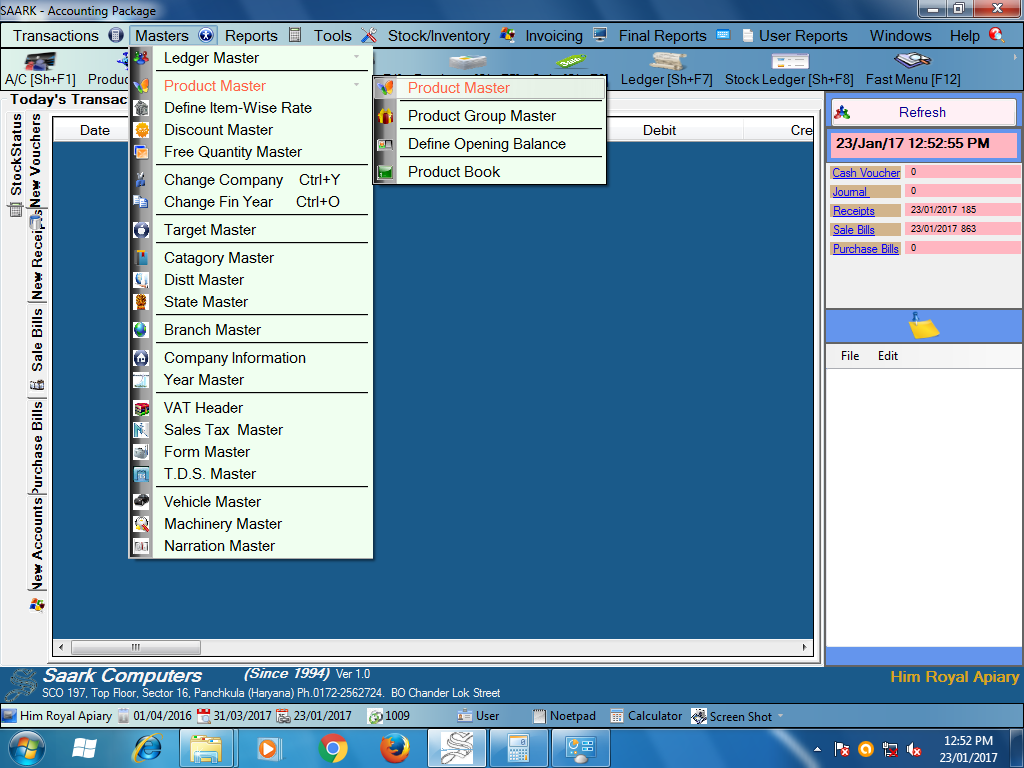 How to create product or stock Ledger in Saark accounting software ...