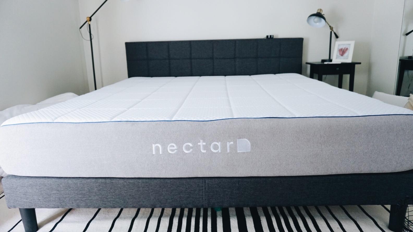 nectar queen mattress white and grey