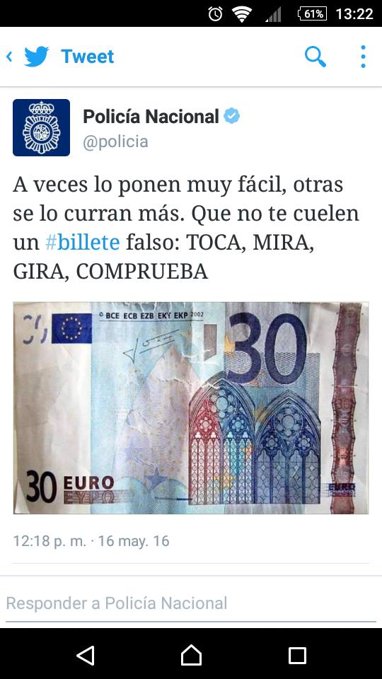 Cuelan billetes de 30 euros Cuelan billetes de 30 euros