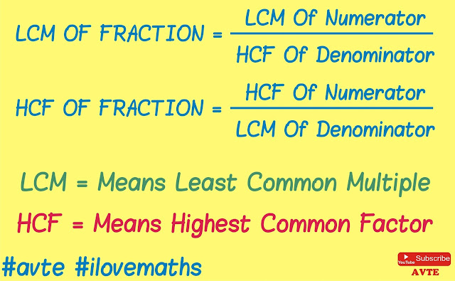 How To Find LCM AND HCF Of Fractions