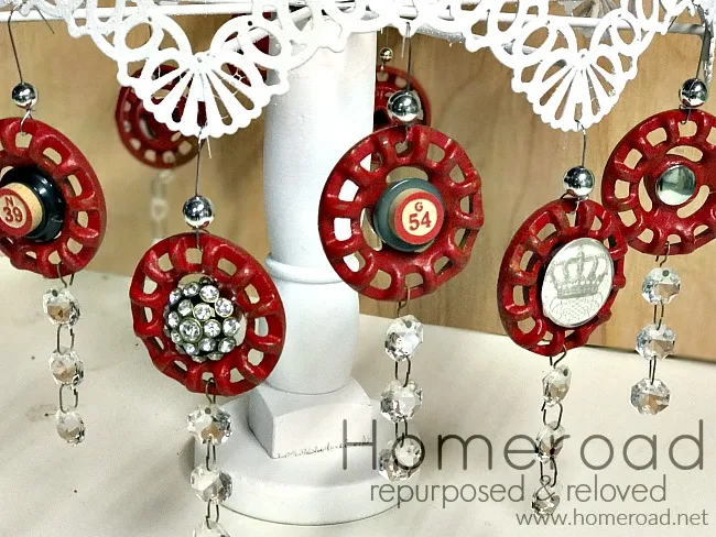 Repurposed faucet ornaments with bling