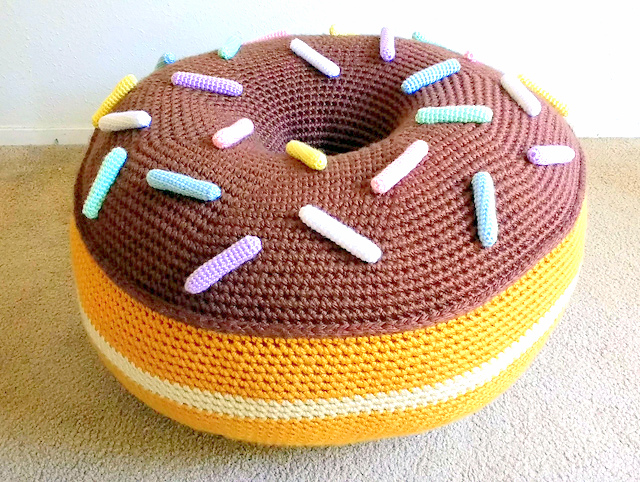 Giant Donut Floor Pouf crochet pattern