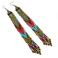 Серьги из бисера long beaded earrings beadwork beads beadweaving jewelry anabel 27