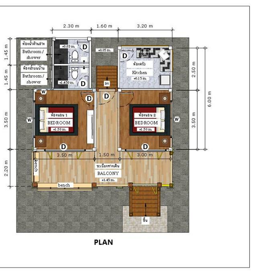 HighFloor Wooden House Plan With 65