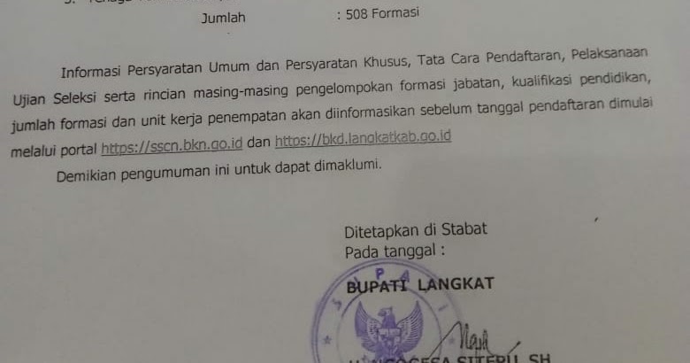 Kabupaten Langkat Butuhkan 508 Pegawai Negeri Sipil Metro Online