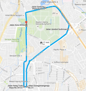 Rute 7.1 km BIB 7.1K Digital Running for Innovation 2016 Jakarta Rute 7.1 km BIB 7.1K Digital Running for Innovation 2016 Jakarta hari bhakti postel plaza senayan