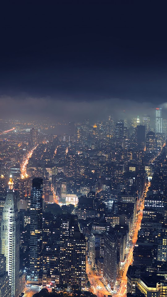New York City Aerial Night View From Empire State Building  Android Best Wallpaper